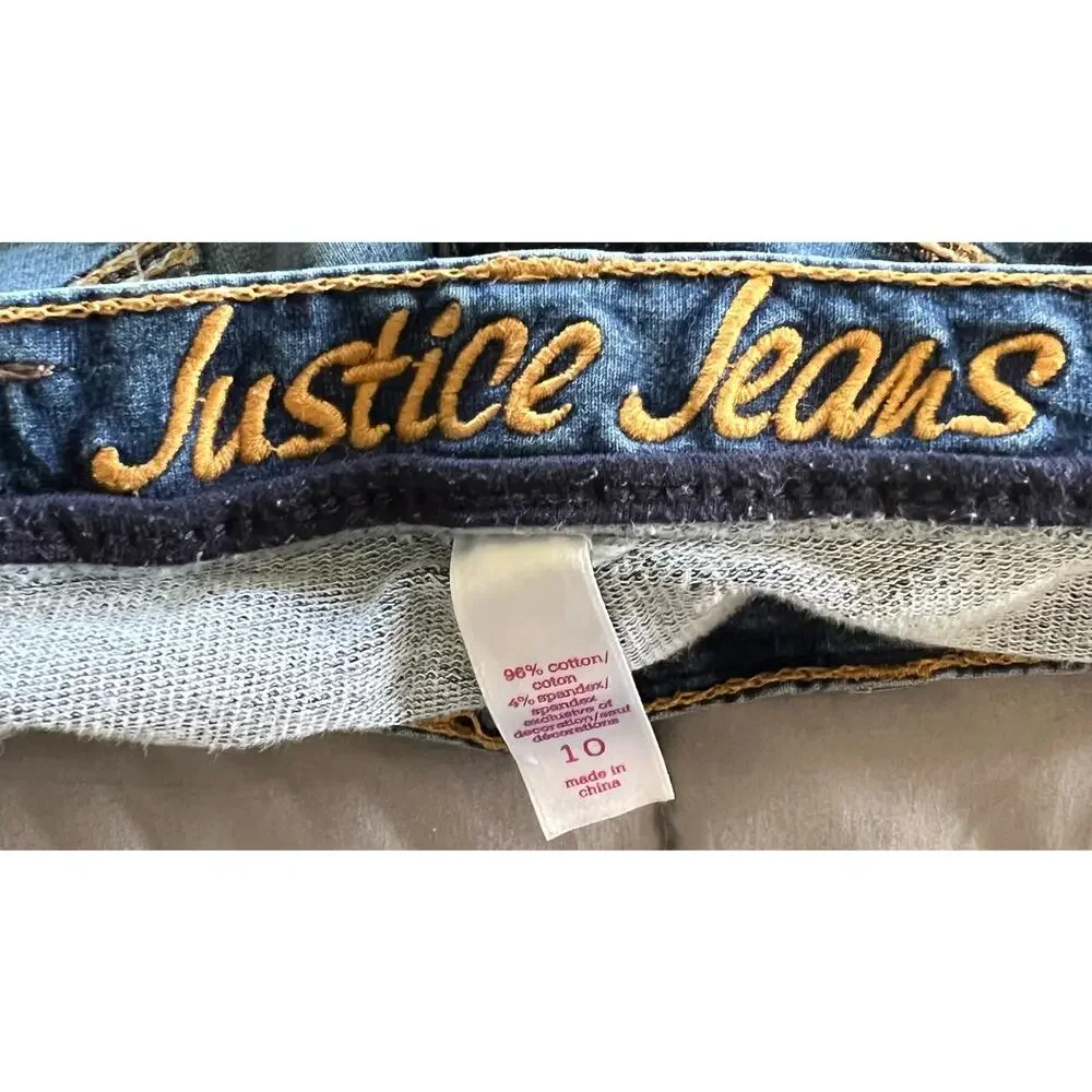 Justice Jeans Premium Shorts Girls Size 10 Denim Blue Jeans